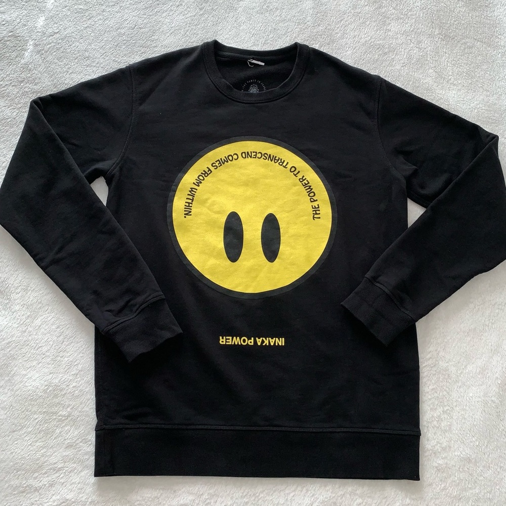 Inaka Power Black Smiley Face Crewneck Size L